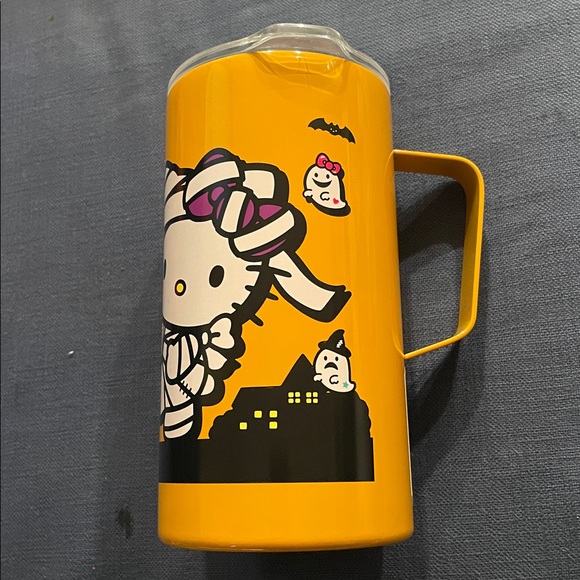 Hello Kitty Tumbler Halloween mummy Insulated Orange with handle New 7” tall - Picture 2 of 6
